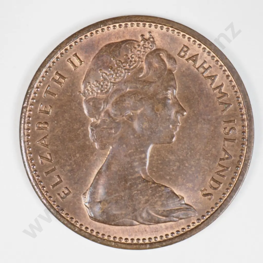 New Zealand Bahamas 2 Cents Mule Coin AUNC CV $150 Image 1++