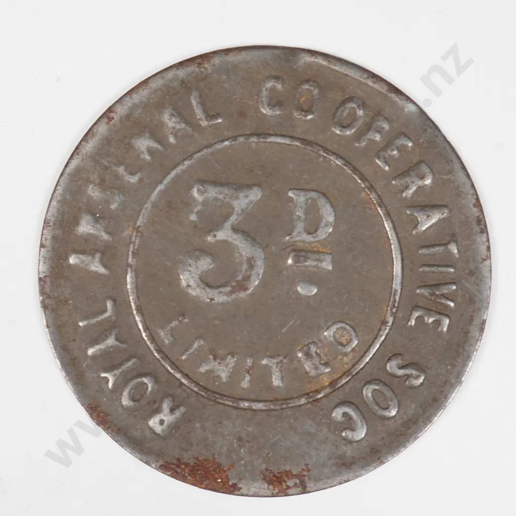 Royal Arsenal Co-operation Society Three Pence Token  Image 1++