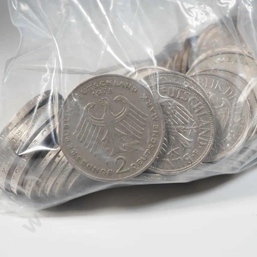 German coins, 120 Deutschemark in 1, 2 and 5 mark coins – approximate exchange rate NZD $122 Image 1++