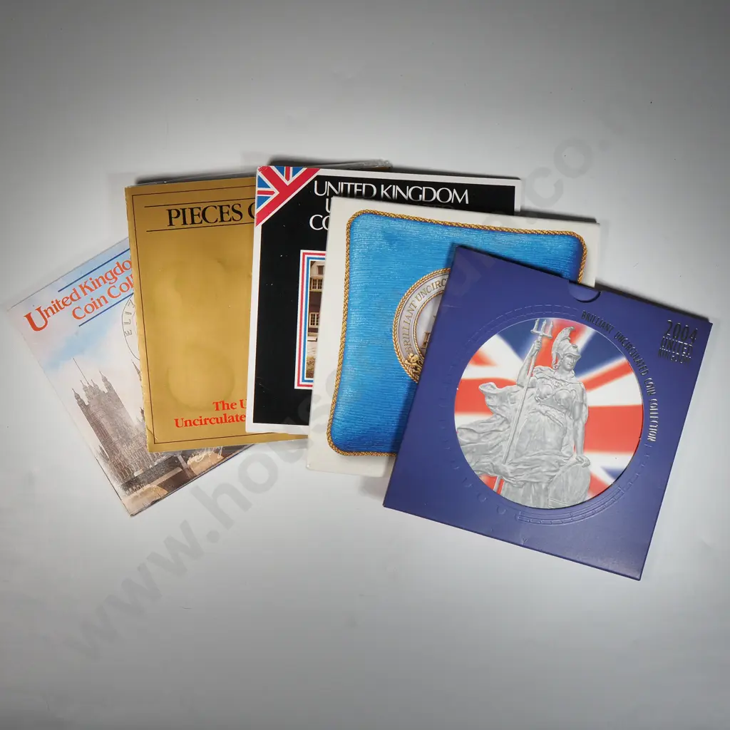 5 x UK  unc coin sets. 1982, 1983 x 2, 1988, 2004.  C.V. 89 pounds ( NZD $205 ) Image 1++