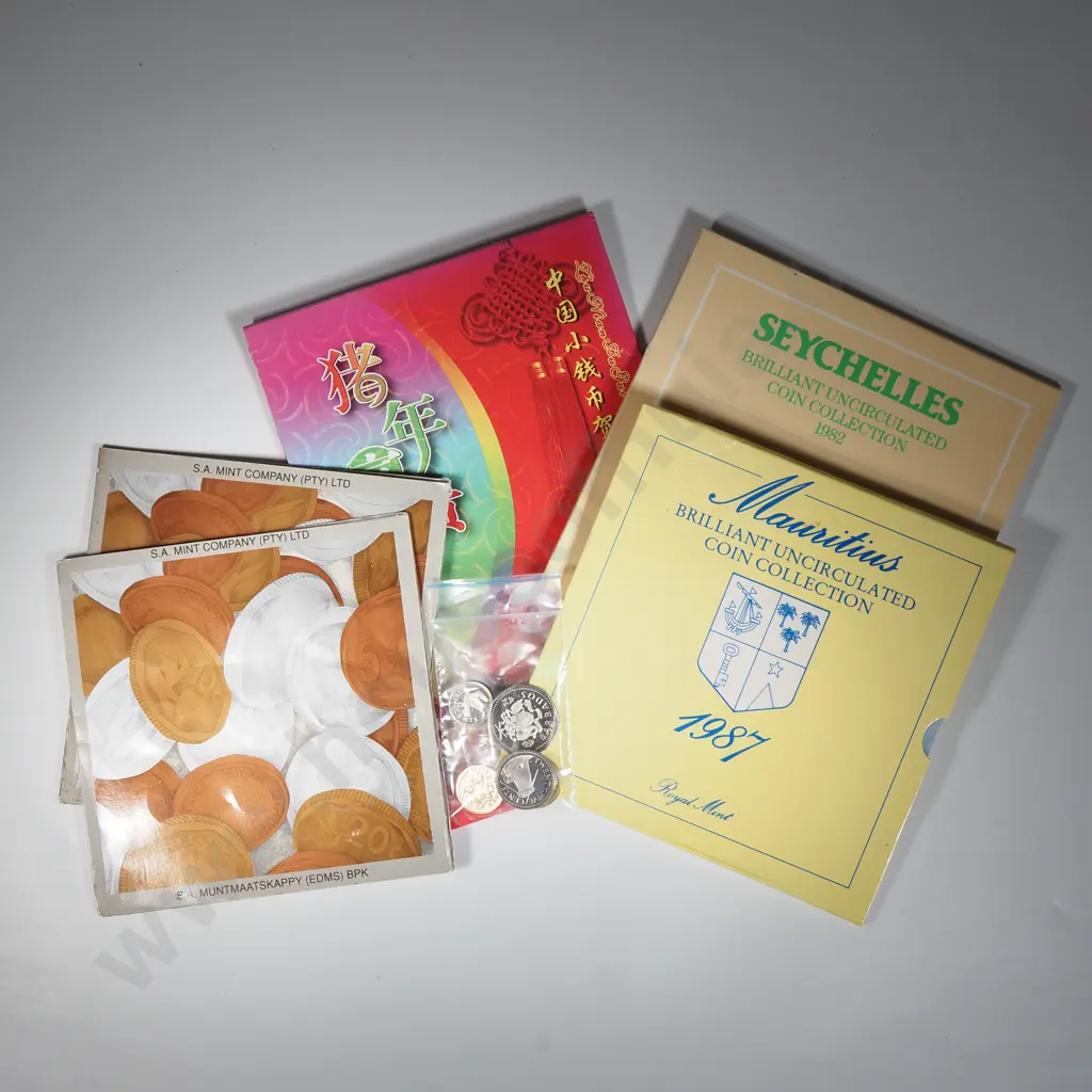 5 x coin sets from South Africa, Seychelles, Mauritius and Barbados Image 1++