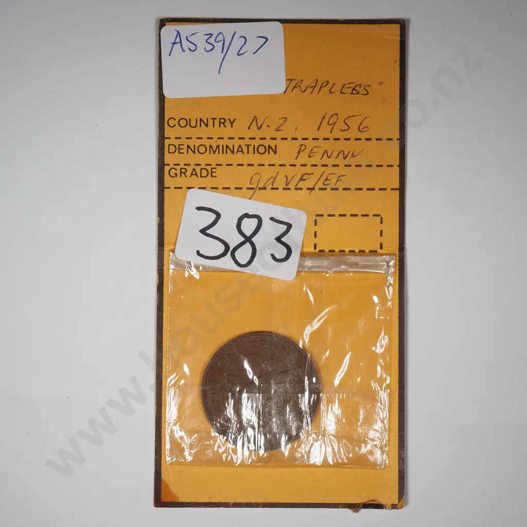 1956 New Zealand Strapless Penny - Better Grade  Image 1++