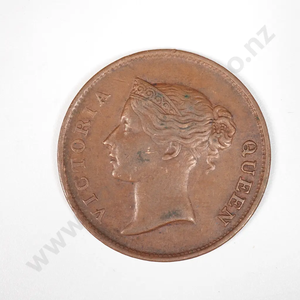 1862 India Straits One Cent Coin  Image 1++