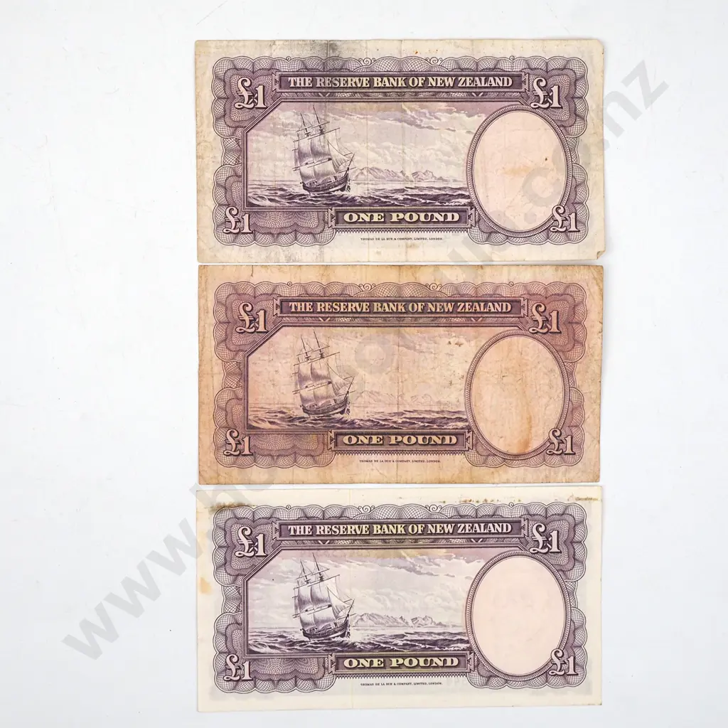 Three One Pound Fleming Banknotes  Image 1++