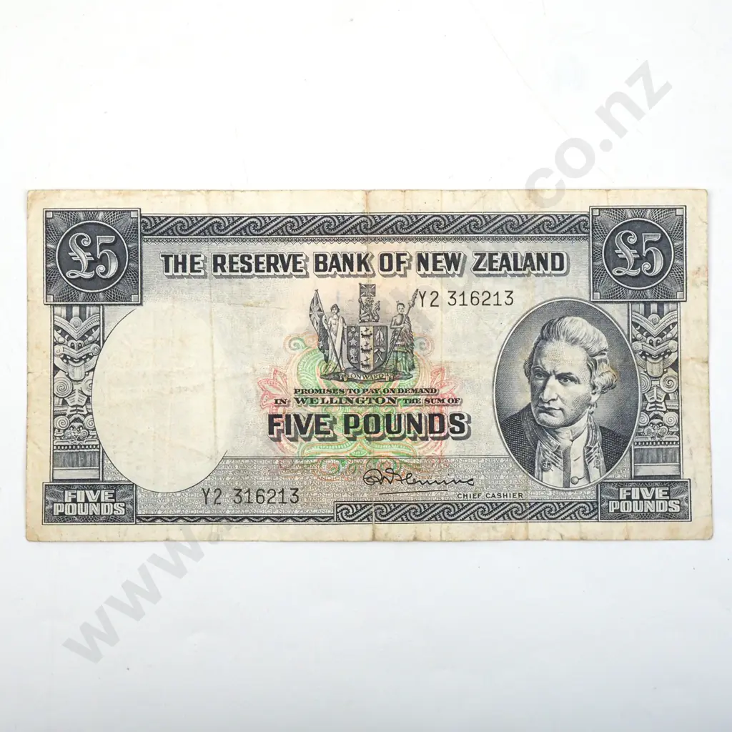 New Zealand Five Pound Fleming Banknote  Image 1++