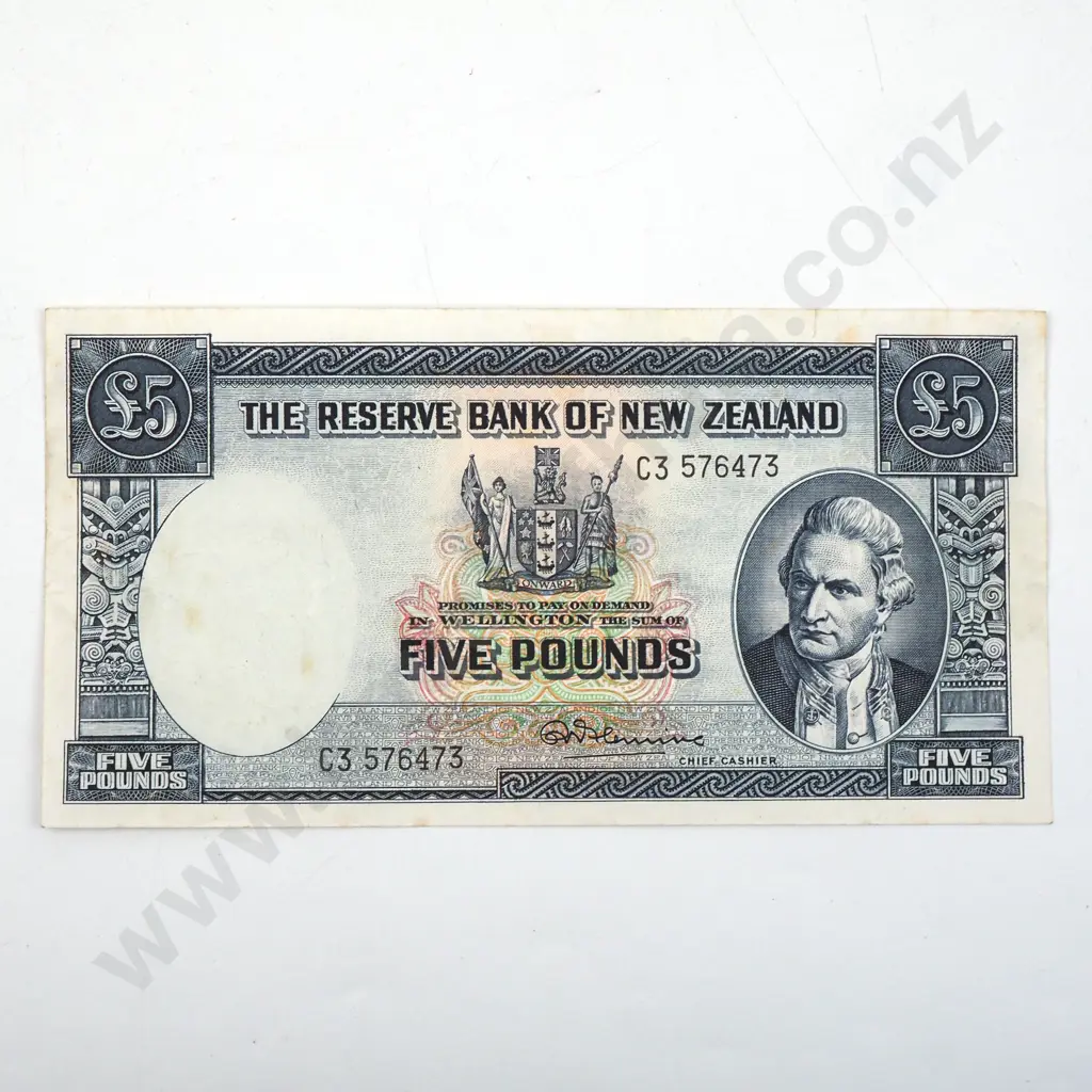 New Zealand Five Pound Fleming Banknote  Image 1++