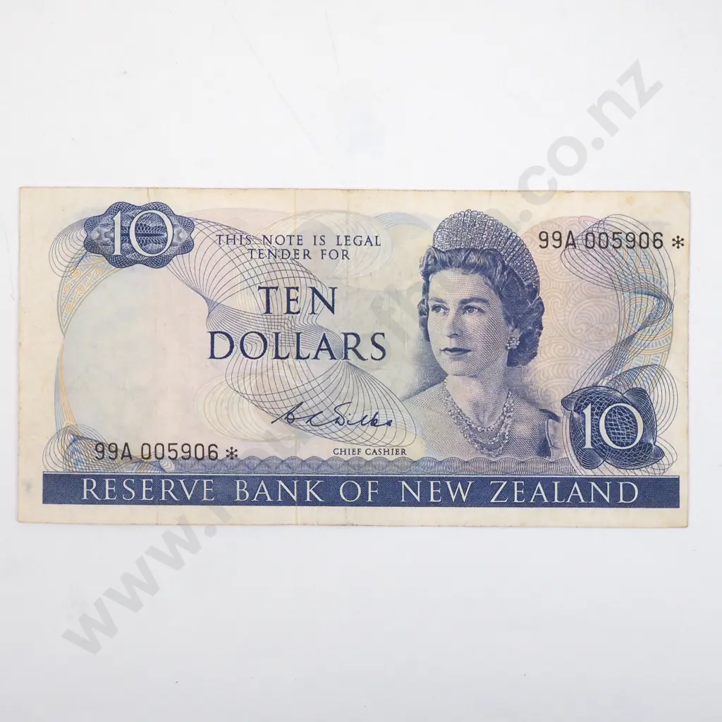 New Zealand Wilkes 99A Star Ten Dollar Banknote  Image 1++
