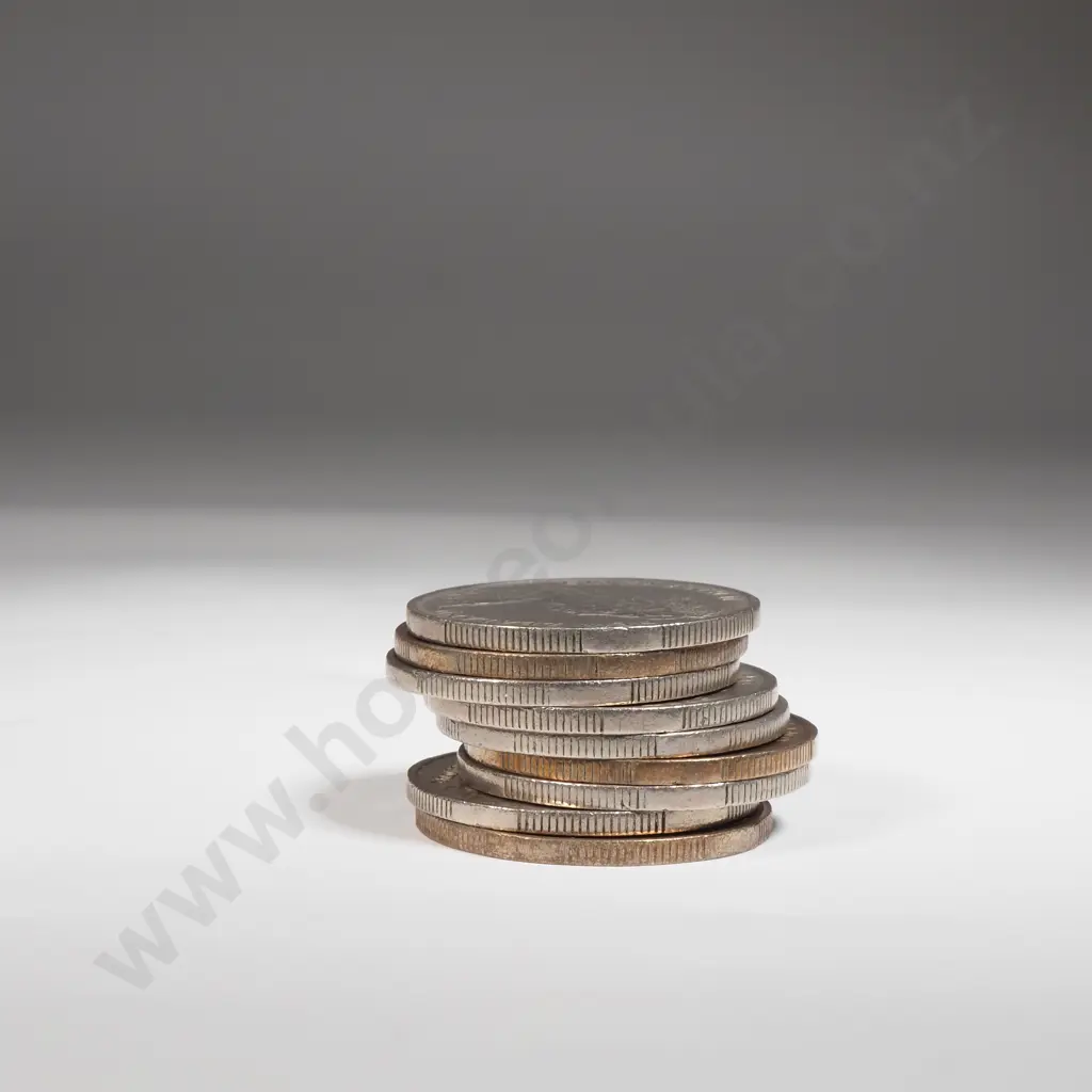 Nine New Zealand Fifty Cent Coins Image 1++