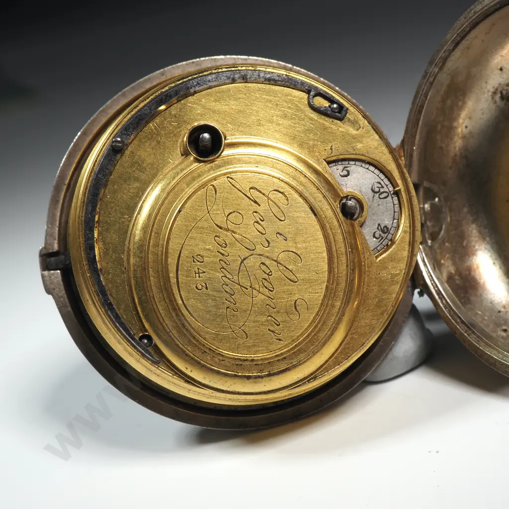 1782 Dated George Cooper Pair Case Sterling Silver Pocket Watch Image 1++