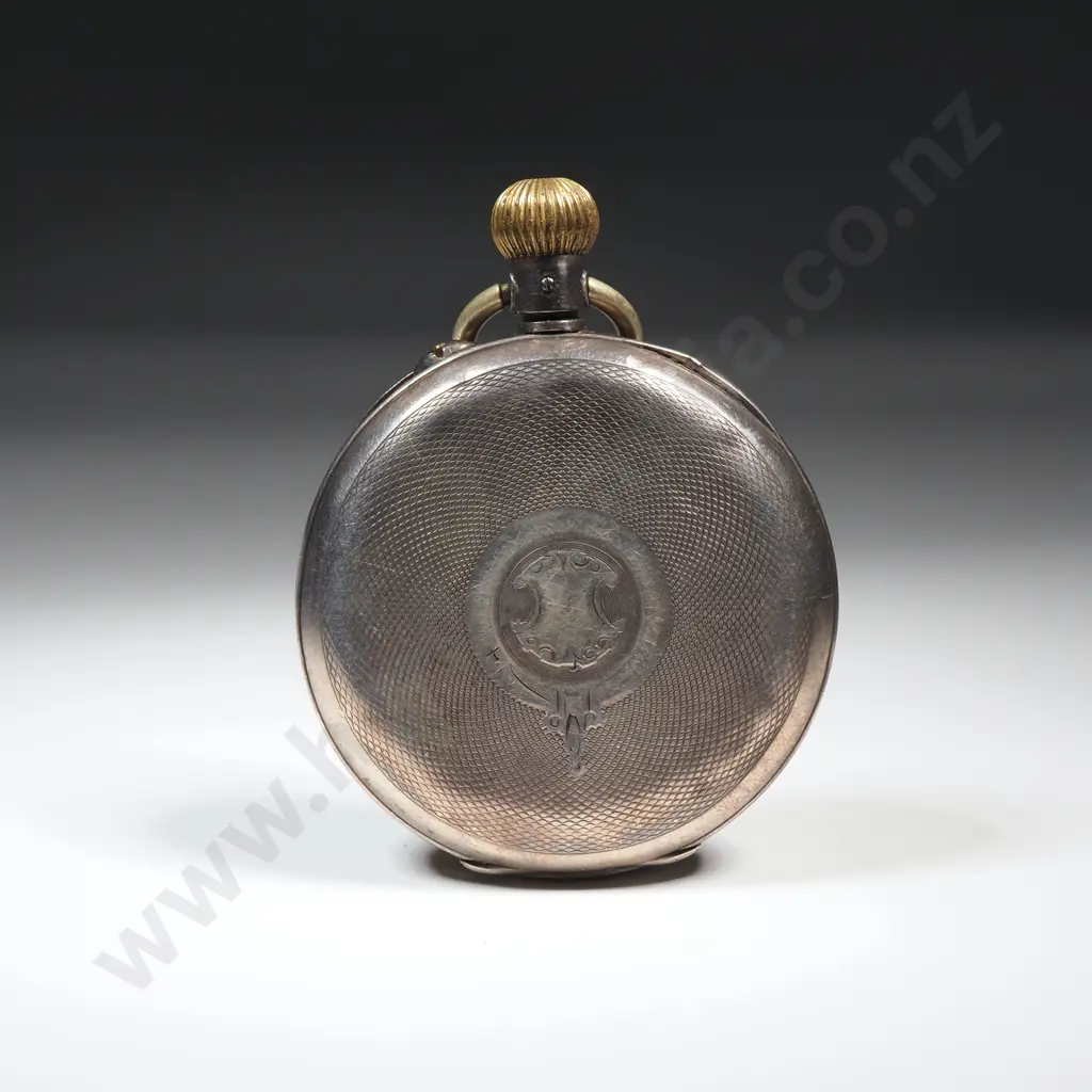 Sterling Silver 935 Silver Chronograph made for Teagle Smith & Sons Wellington - Enamel Dial & Blued Hands - Excellent Image 1++