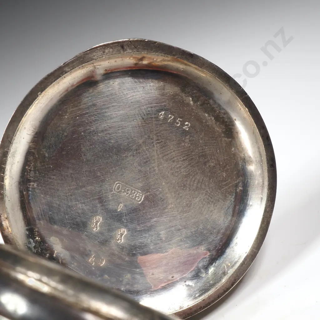 Sterling Silver 935 Silver Chronograph made for Teagle Smith & Sons Wellington - Enamel Dial & Blued Hands - Excellent Image 1++