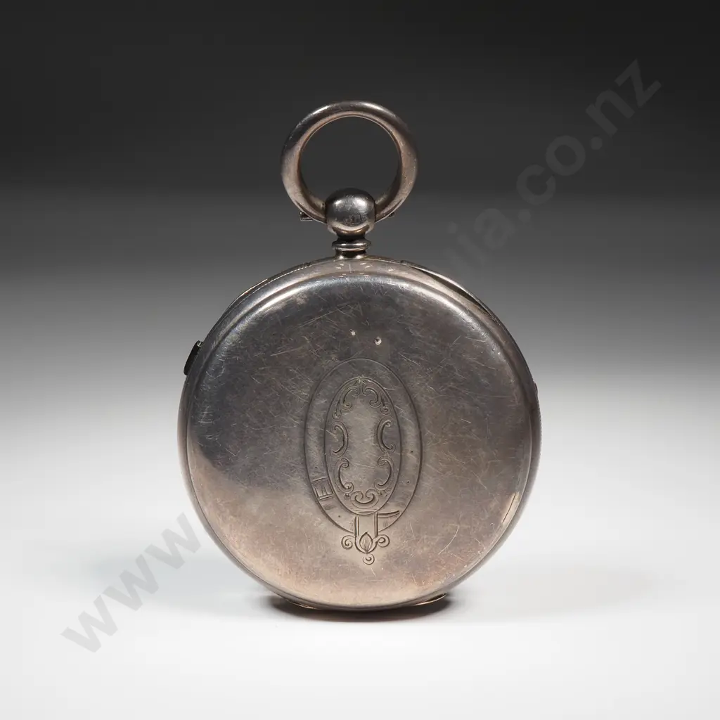 1800 Dated Sterling Silver Center Second Chronograph - Slide Stop Working Well Image 1++