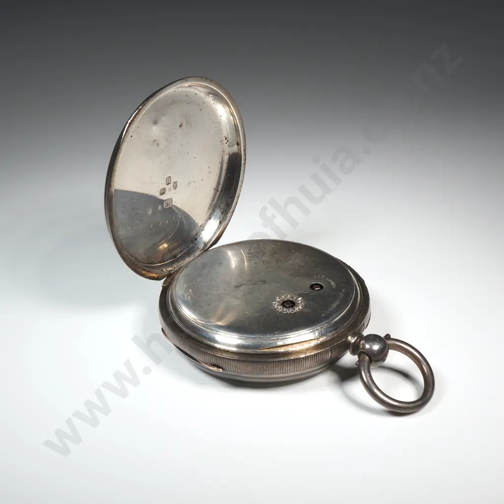 1800 Dated Sterling Silver Center Second Chronograph - Slide Stop Working Well Image 1++