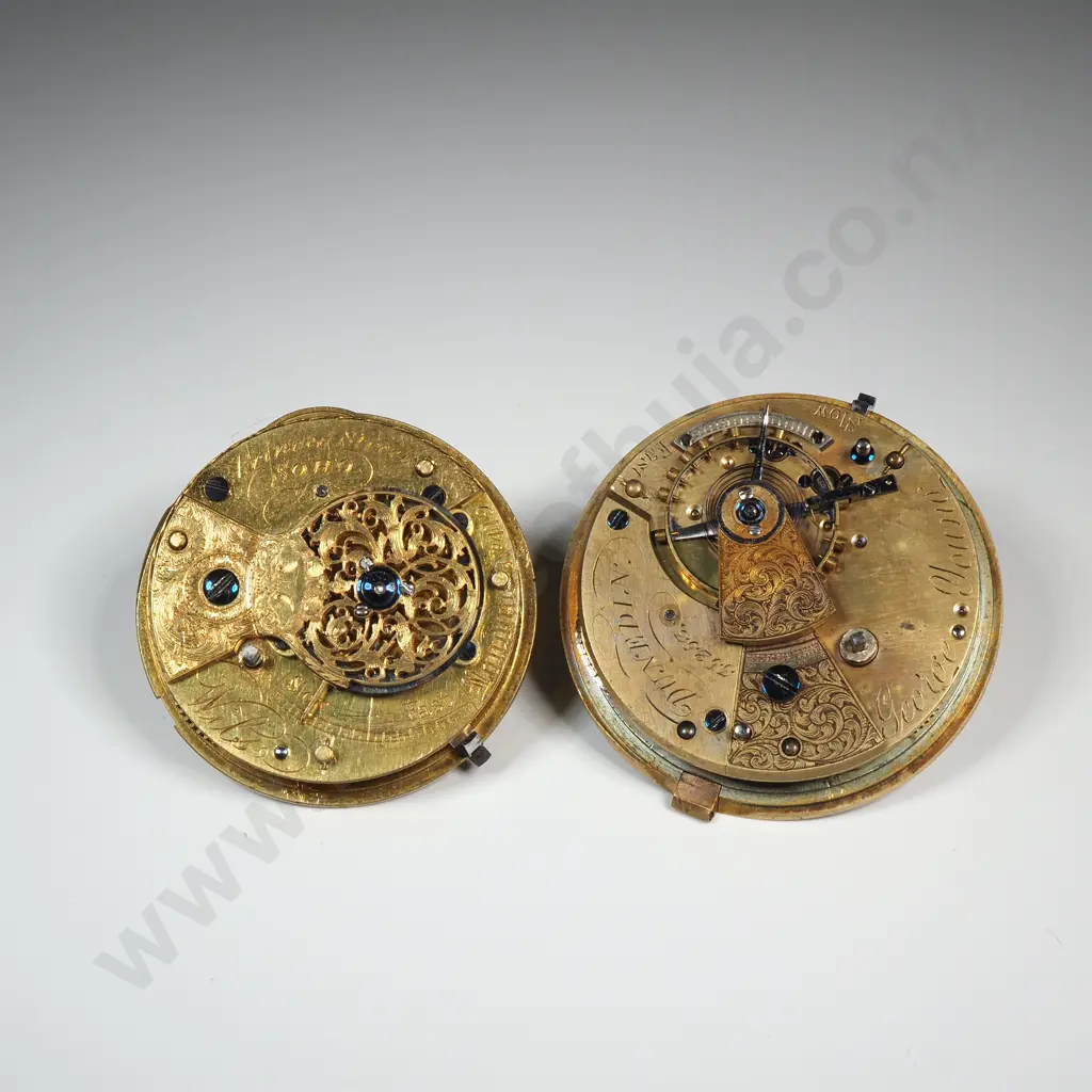 Two Fusee Movements Working - Wils Soho Circa 1800 & Geo Young Circa 1880  - No Dials Image 1++