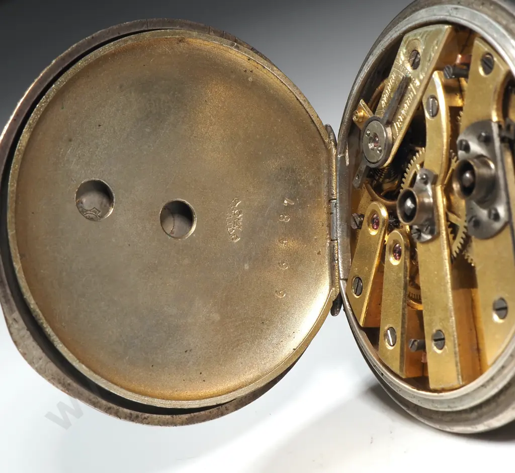 Fancy .800 Silver & Gold Pocket Watch Image 1++