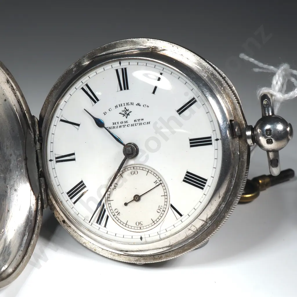 Sterling Silver Pocket Watch by D C Shier & Co of High Street Christchurch Image 1++