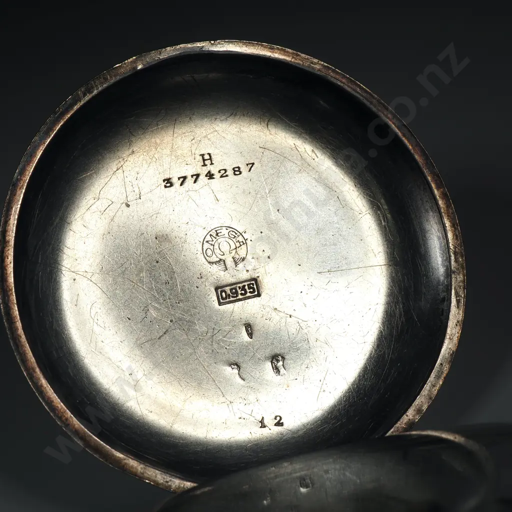 Antique .935 Silver Pocket Watch Inscribed to J Anderson 1908 Image 1++