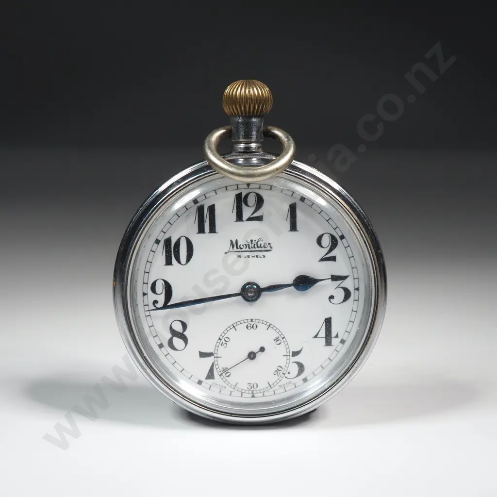 Montelier Nickel Cased Pocket Watch in Good Condition Image 1++