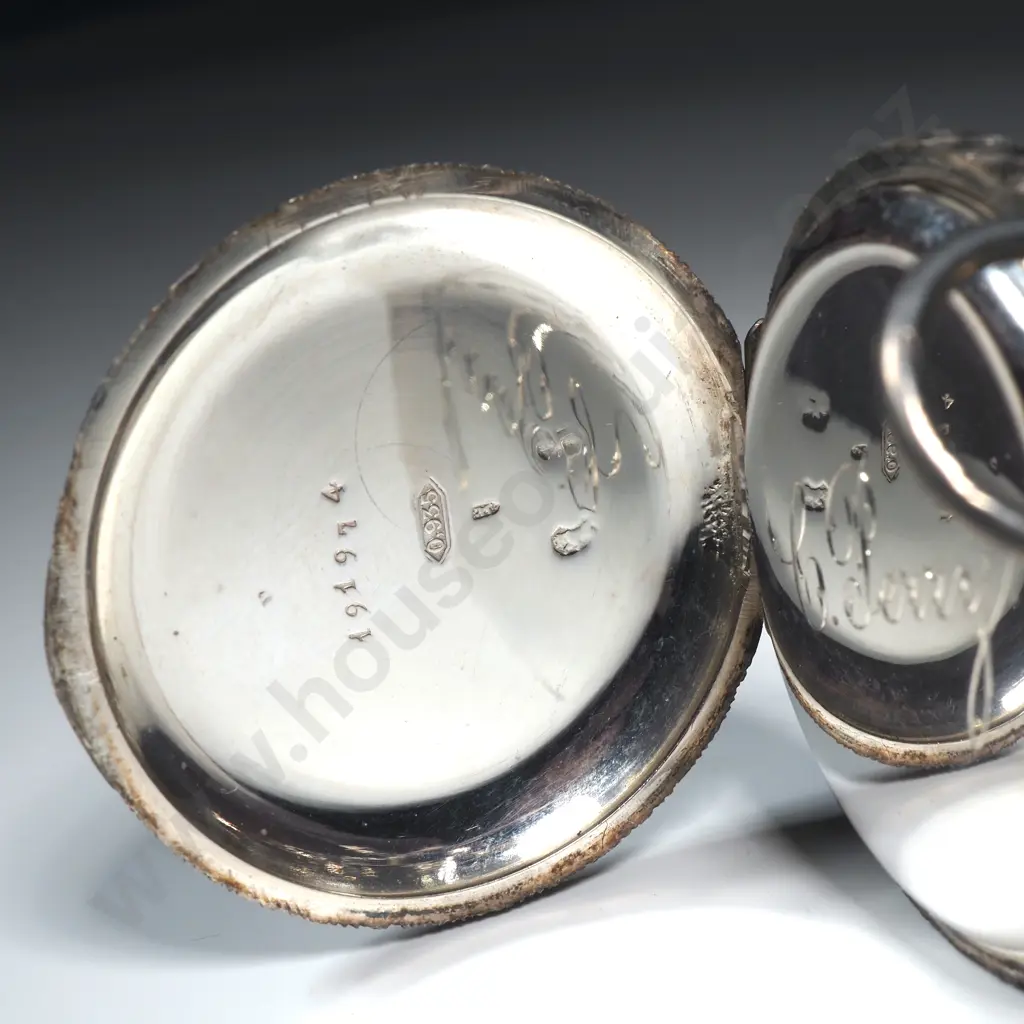 Antique .935 Silver Pocket Watch Image 1++