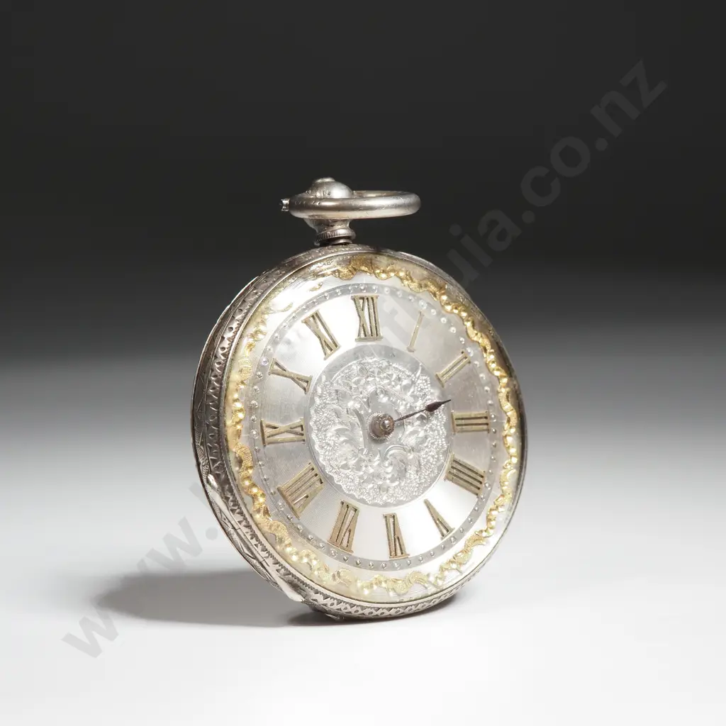 Sterling Silver Ladies Pocket Watch Image 1++