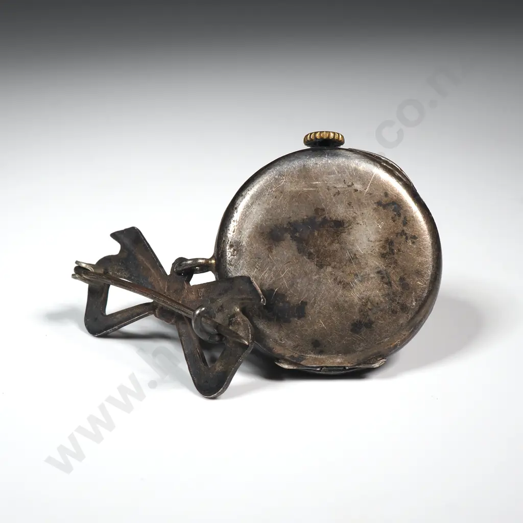 Antique Sterling Silver Ladies Brooch Mounted Pocket Watch Image 1++