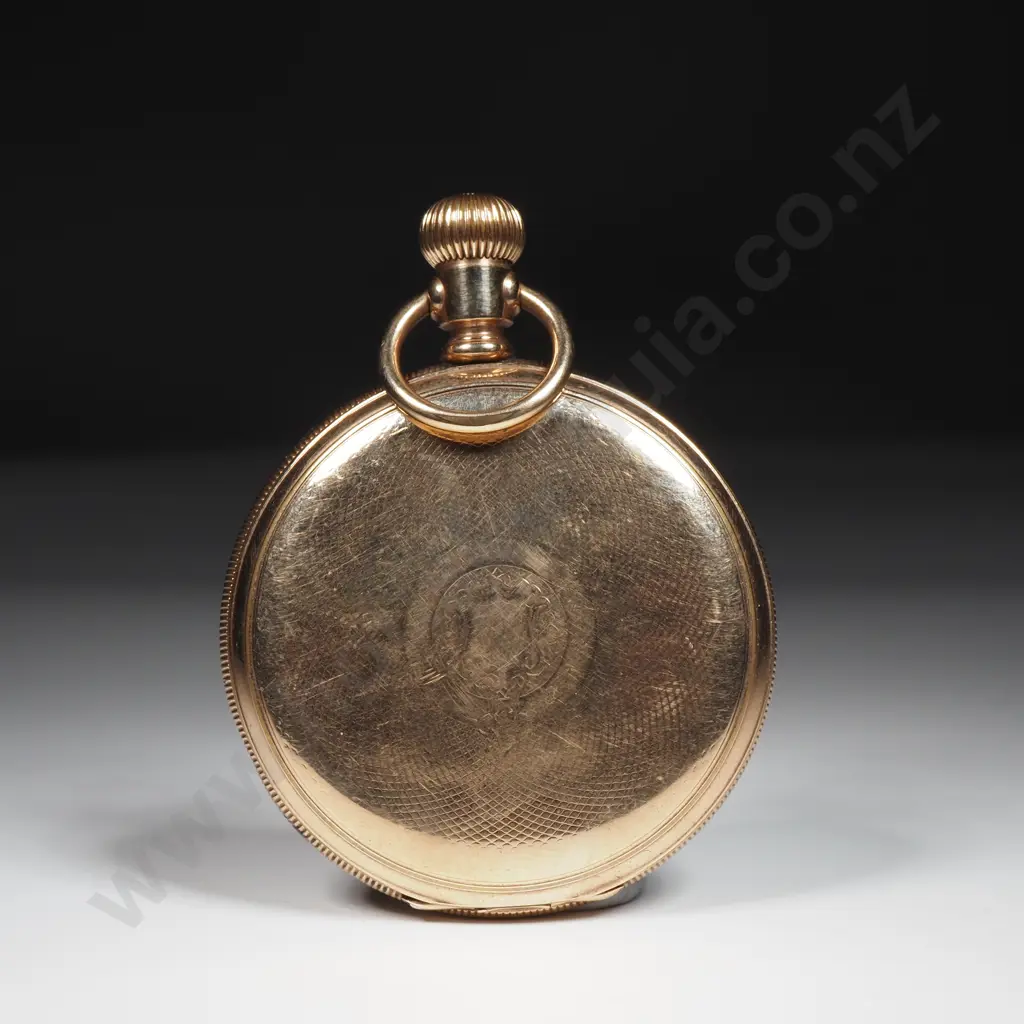 Waltham Traveler Rolled Gold Stem Wind Hunter Pocket Watch - 1909 Manufacture - Crystal Loose  Image 1++