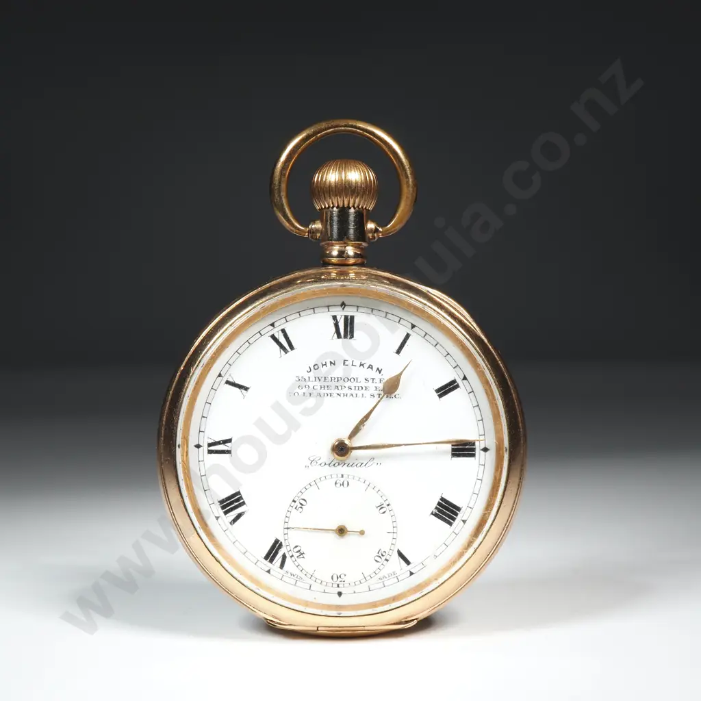 John Elkan 'Colonial' Rolled Gold Pocket Watch Image 1++