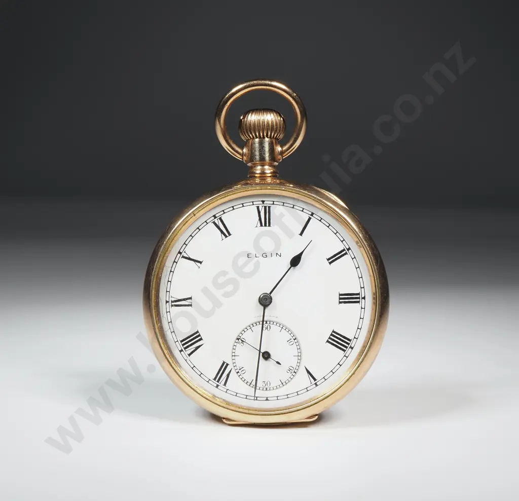 Elgin "Made in the U.S.A." Rolled Gold Pocket Watch Image 1++