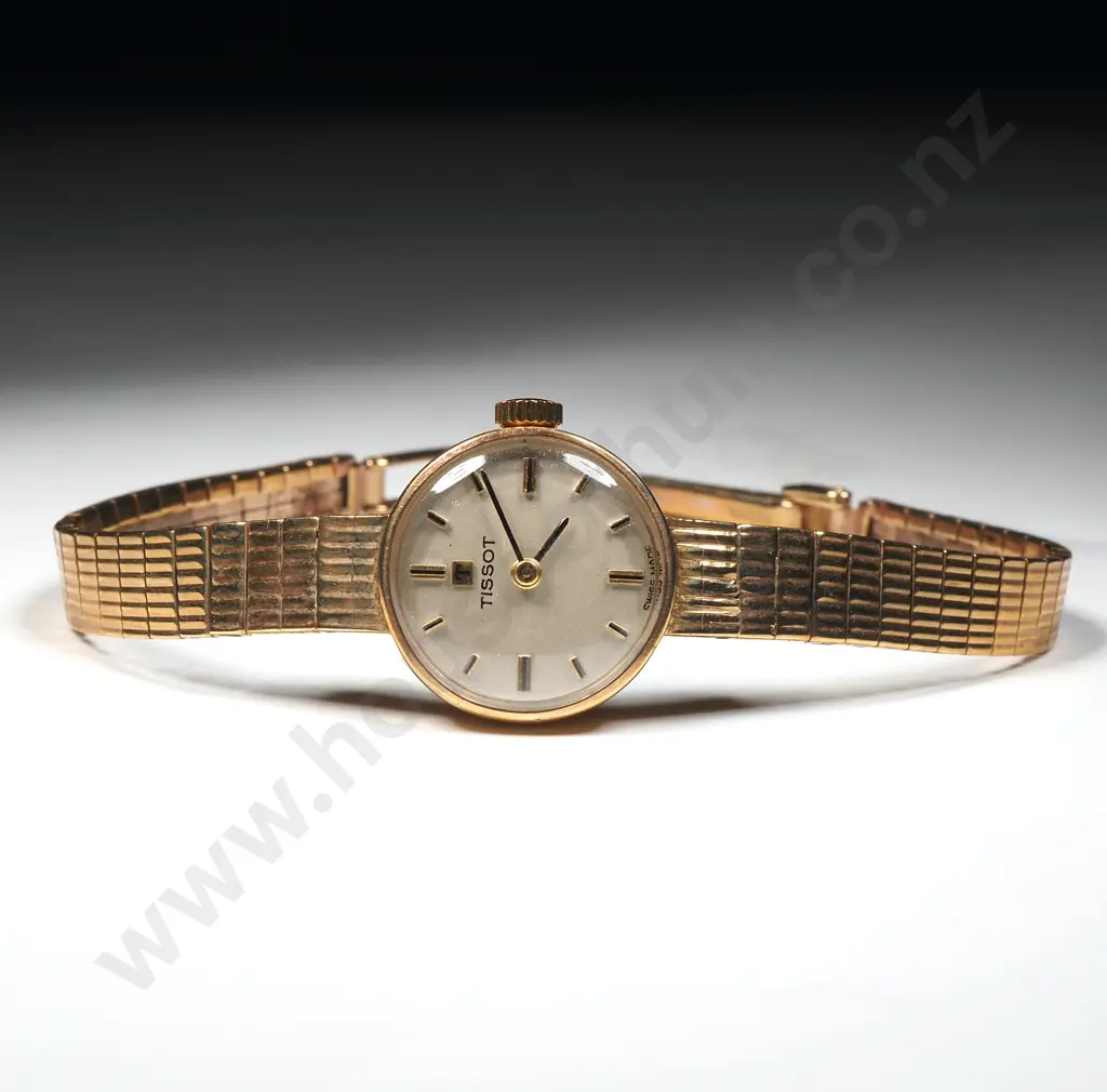 Solid 9ct Gold Tissot Wrist Watch Image 1++