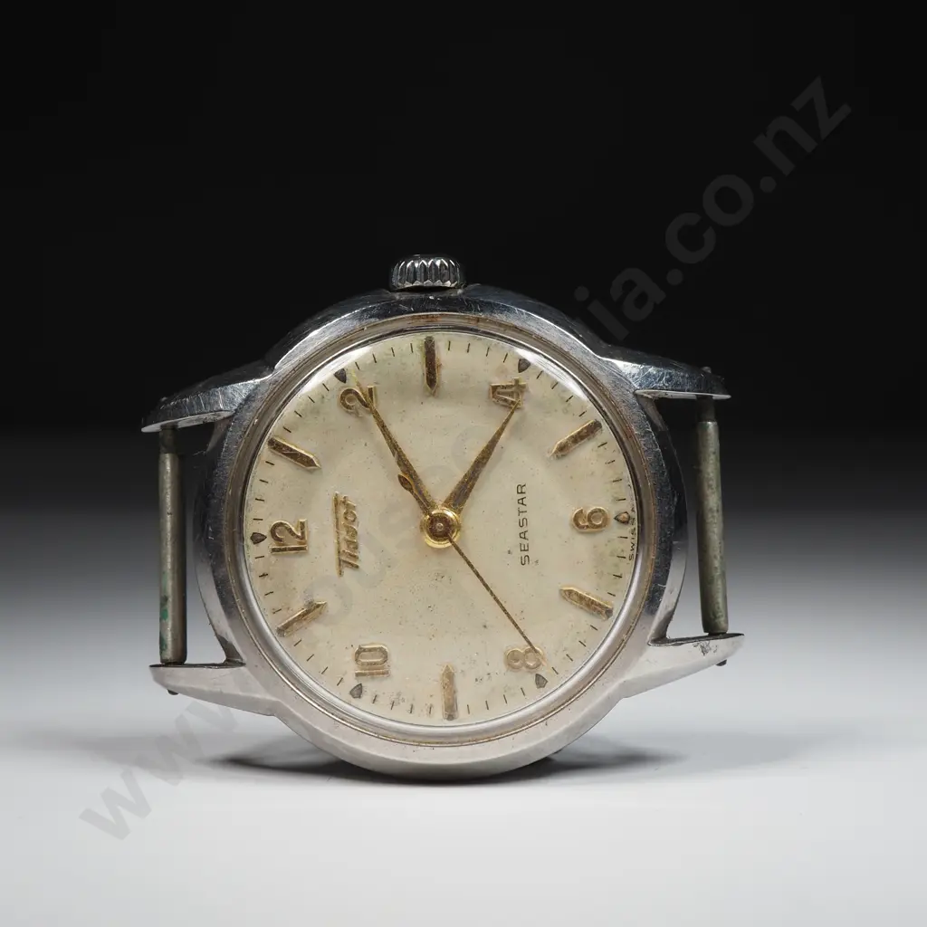 Vintage Stainless Steel Cased Manual Wind Tissot Seastar - Running, But Sold w No Guarantees of Reliability or Accuracy Image 1++