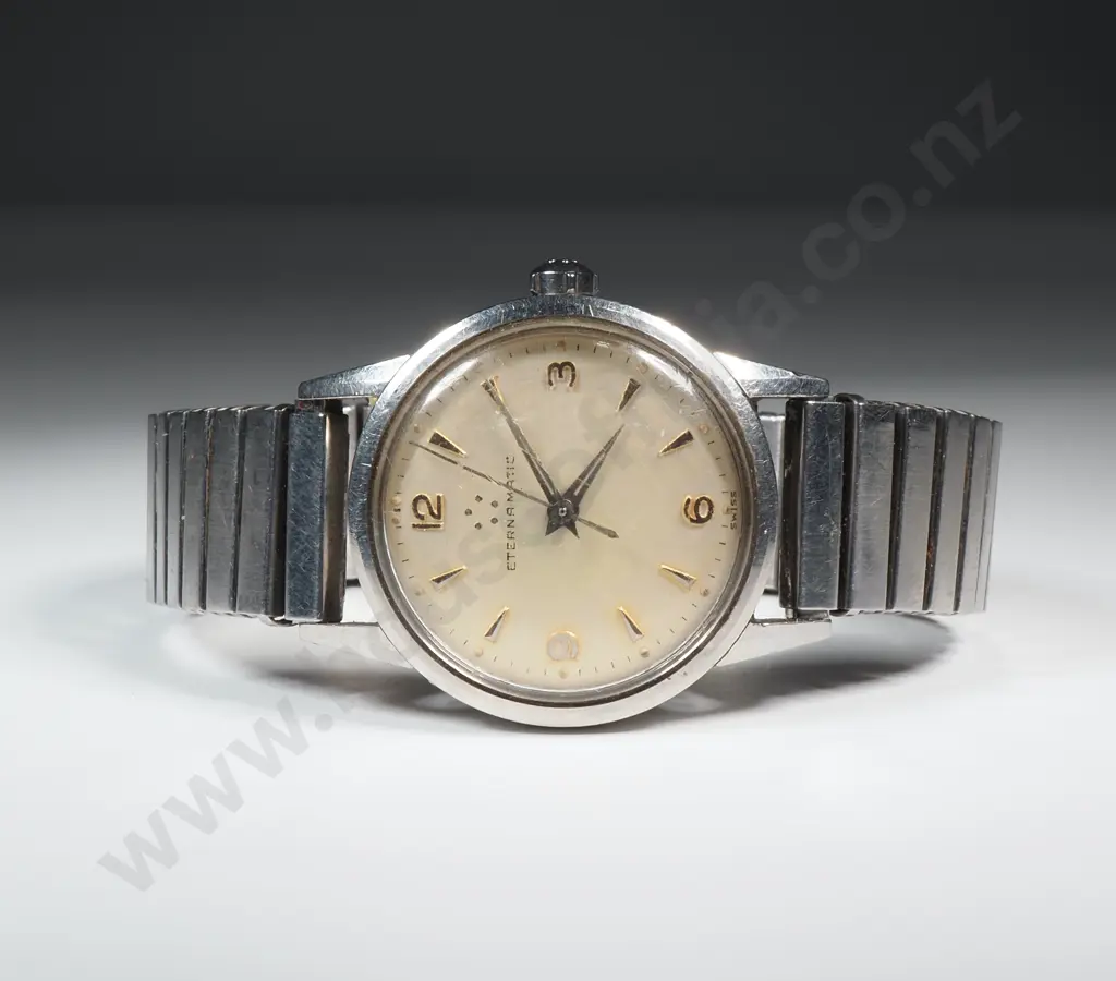 Vintage Eternamatic Wrist Watch on Flex Strap Image 1++