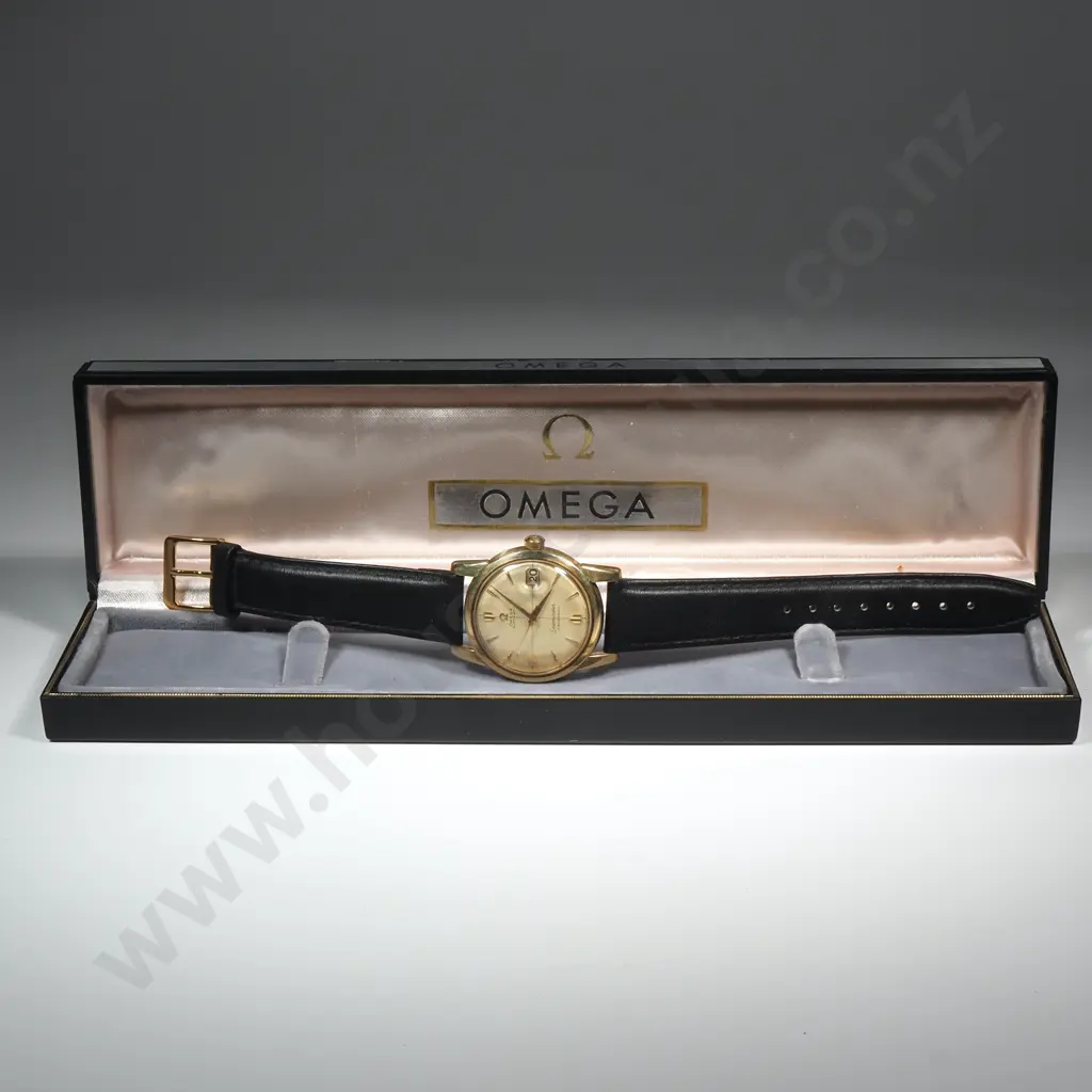 Vintage Omega Seamaster Automatic Calendar Gold Capped Wrist Watch in Box Image 1++