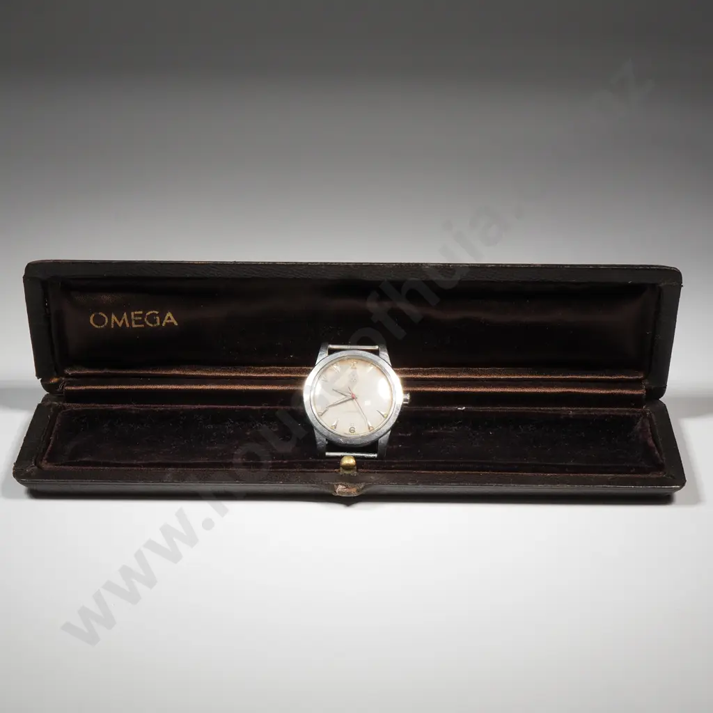 Vintage Omega Seamaster Automatic BumperWrist Watch Head in Period Omega Box - Engraved to Murray Thacker of Okains Bay Image 1++
