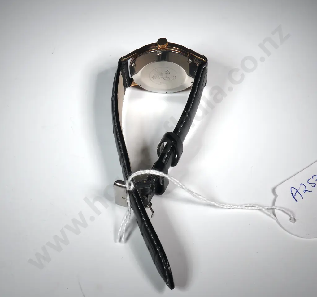 1960s Omega Seamaster Mechanical Movement w New Black Crocodile Embossed Strap Image 1++