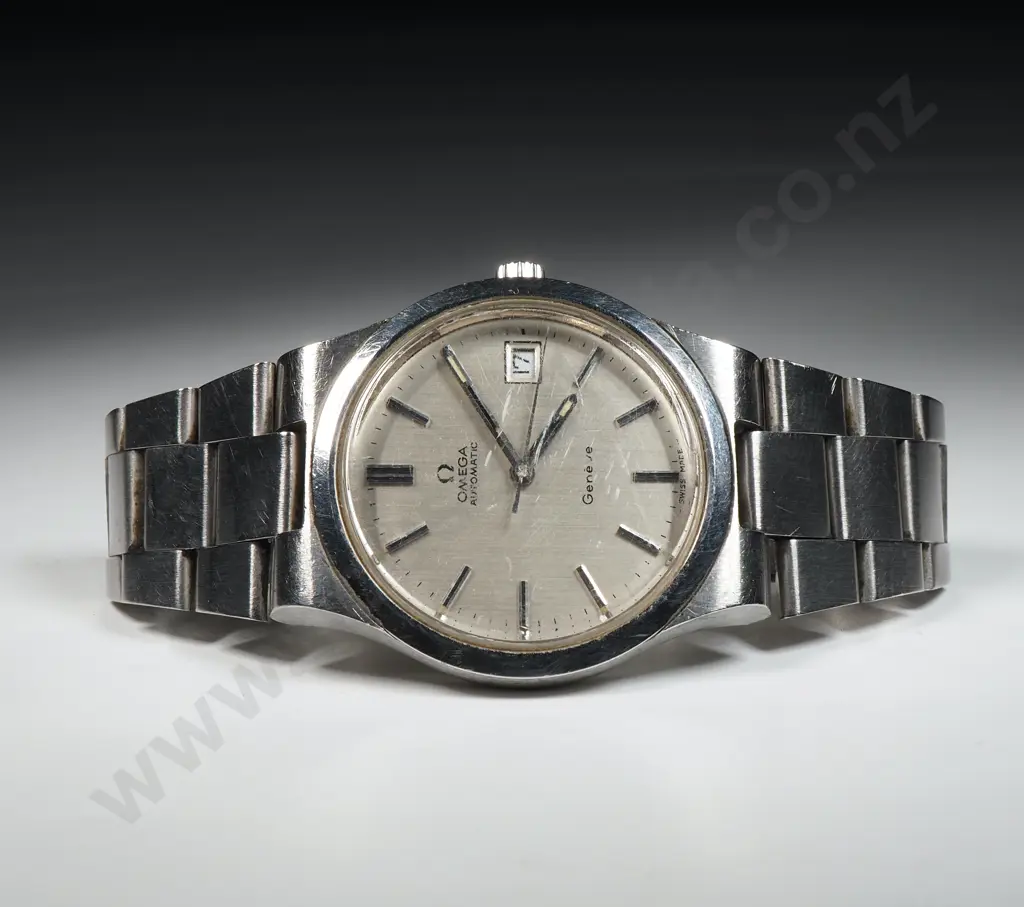 Gents Vintage Stainless Steel Cased Omega Automatic Geneve Date Wristwatch - Not Running Image 1++