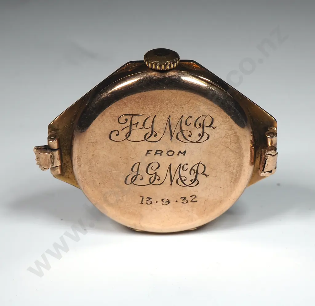 Vintage 1920's 9ct Gold Cased Rolex Wristwatch - Running, But Sold w No Guarantees of Reliability or Accuracy - 1932 Image 1++