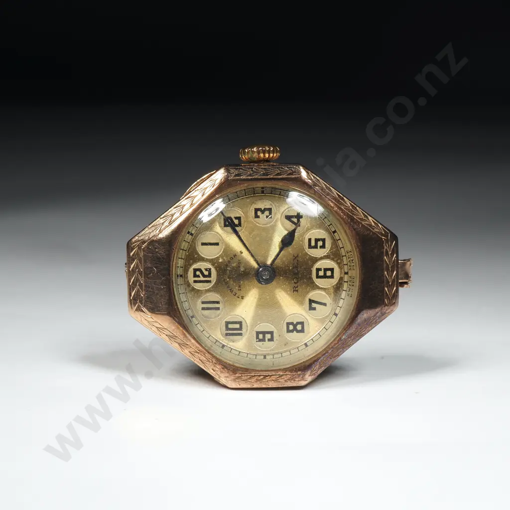Vintage 1920's 9ct Gold Cased Rolex Wristwatch - Running, But Sold w No Guarantees of Reliability or Accuracy - 1932 Image 1++