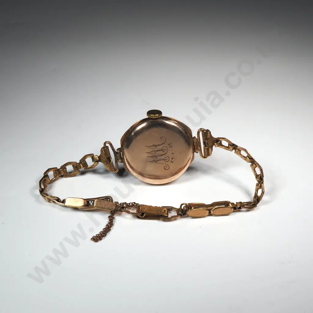 Antique 9ct Gold Rolex Ladies Wrist Watch on Rolled Gold Bracelet Image 1++