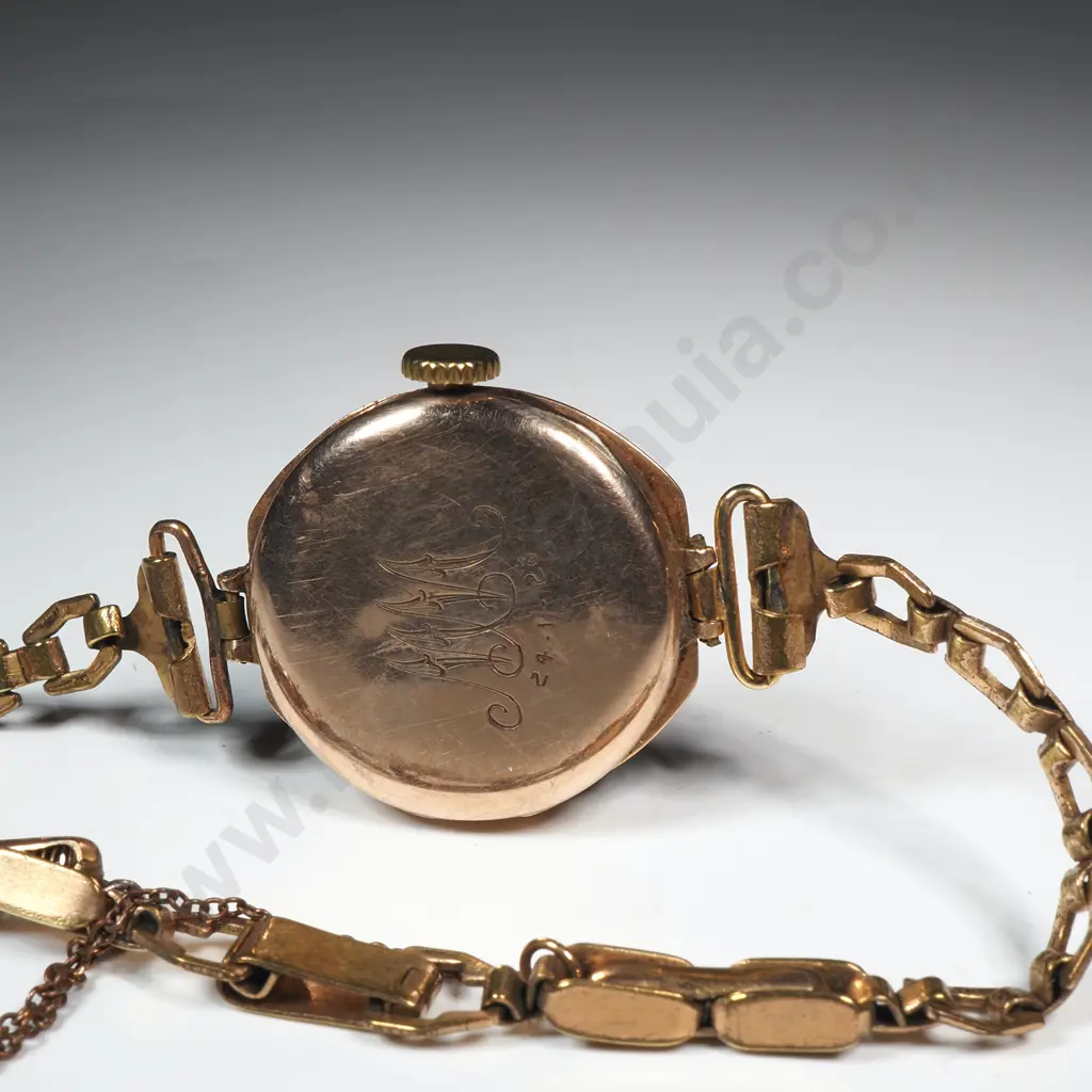 Antique 9ct Gold Rolex Ladies Wrist Watch on Rolled Gold Bracelet Image 1++