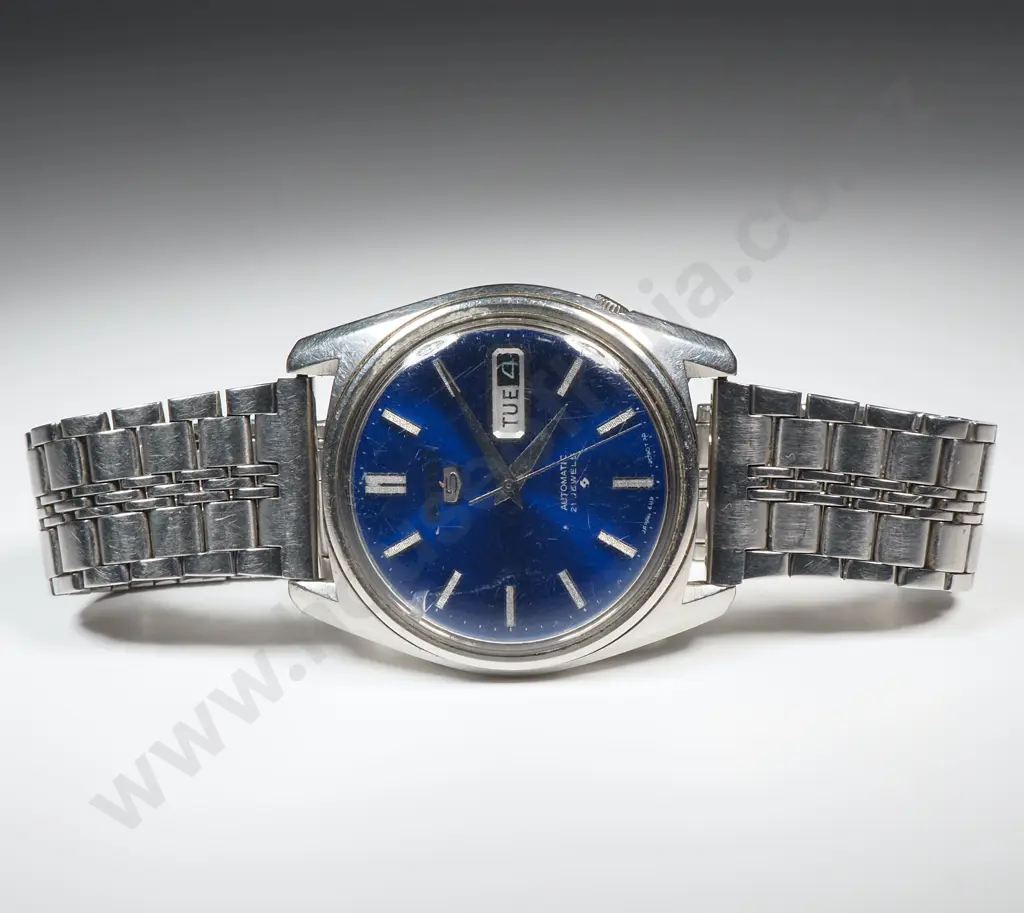 Seiko 5 Automatic Wrist Watch w Magnificnet Blue Dial Image 1++