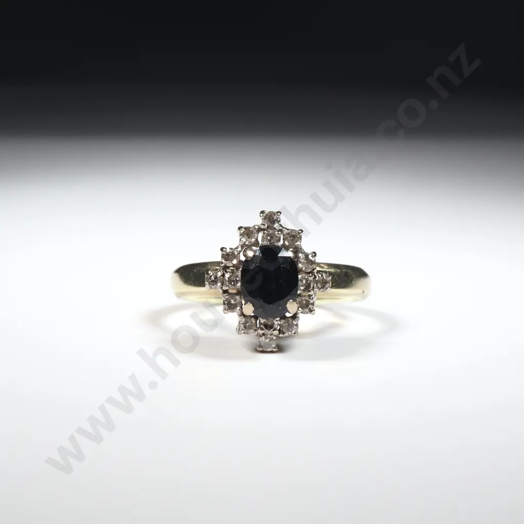 Sapphire & Diamond Ring in 14ct Gold Image 1++