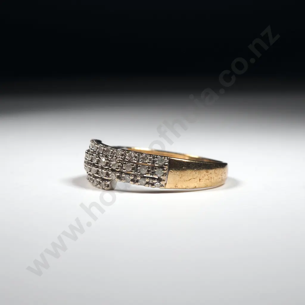 Diamond Band Ring in 9ct Gold Image 1++