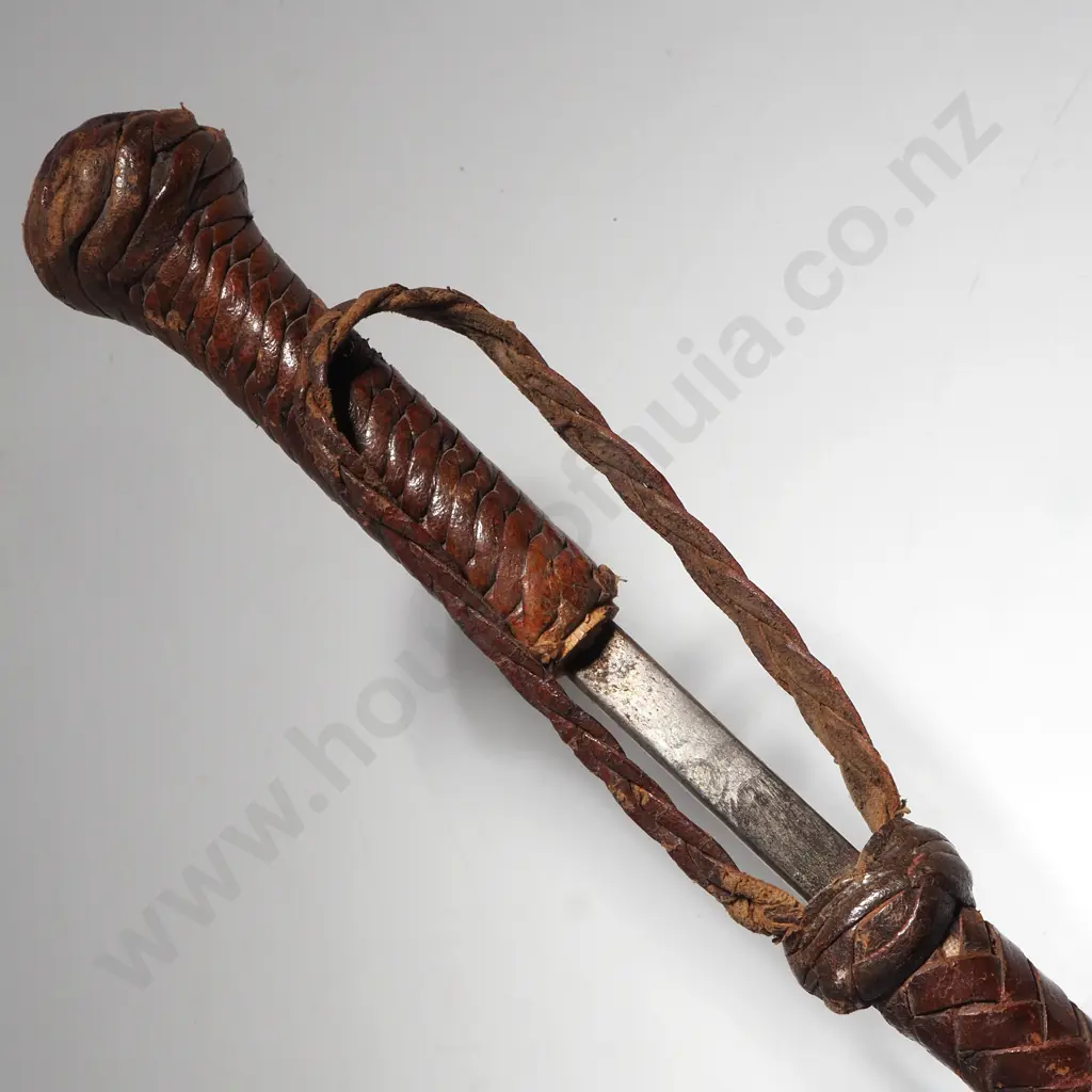 Hand Braided Leather Riding Crop with Concealed Dagger Image 1++