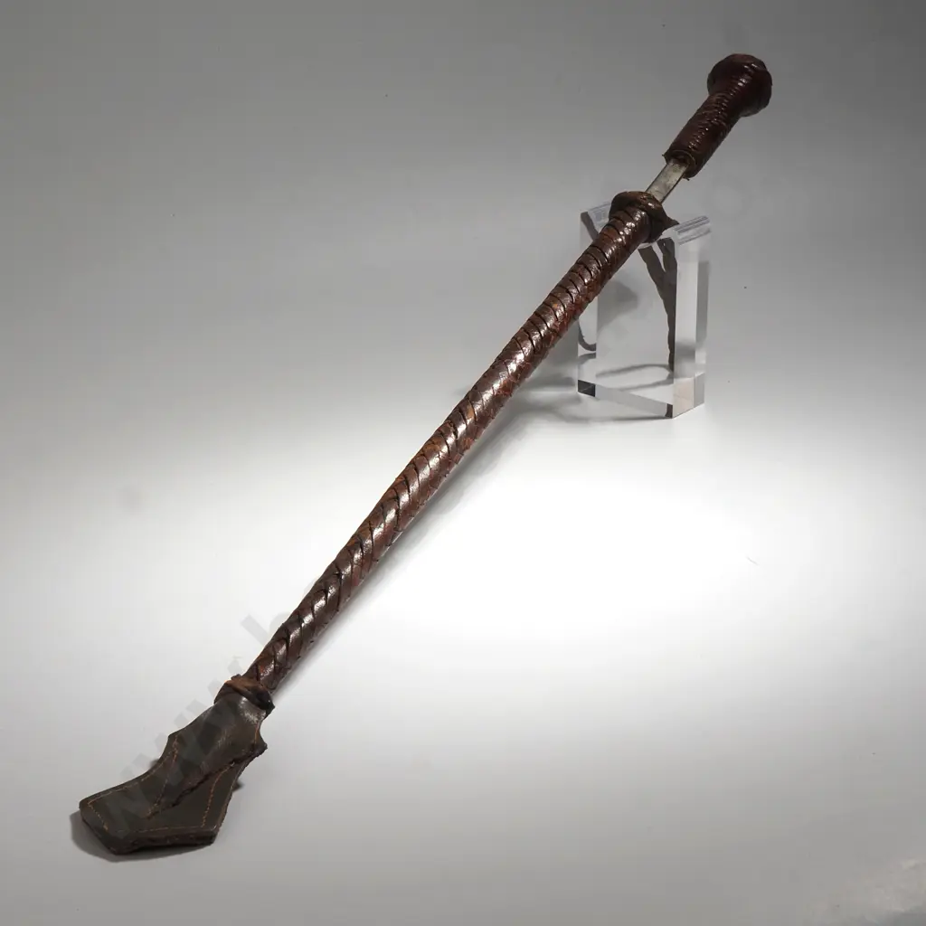 Hand Braided Leather Riding Crop with Concealed Dagger Image 1++