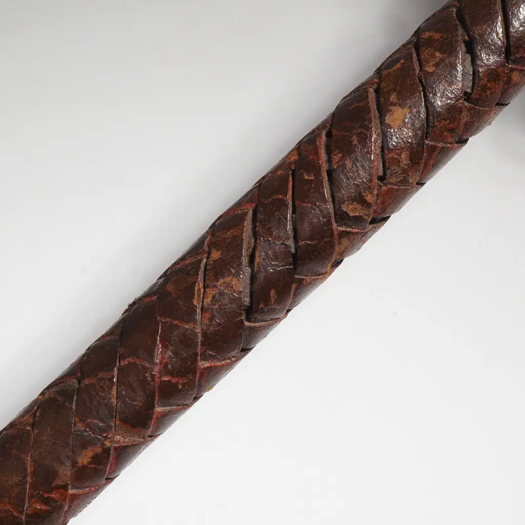 Hand Braided Leather Riding Crop with Concealed Dagger Image 1++