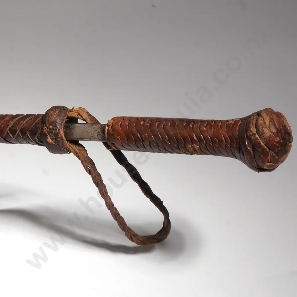 Hand Braided Leather Riding Crop with Concealed Dagger Image 1++