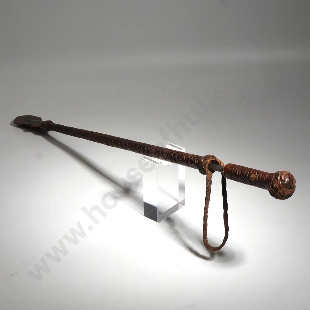 Hand Braided Leather Riding Crop with Concealed Dagger Image 1++