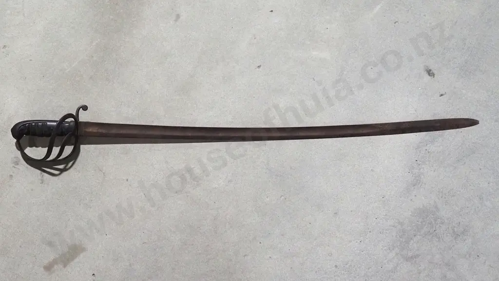 Mid 19th Century British Marked Basket Hilt Sabre - No Scabbard Image 1++