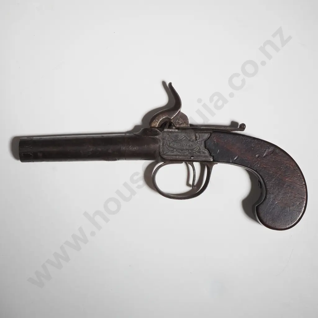 Antique English "Turman of Warrington" Turn Off Barrell Single Shot Percussion Pistol Image 1++