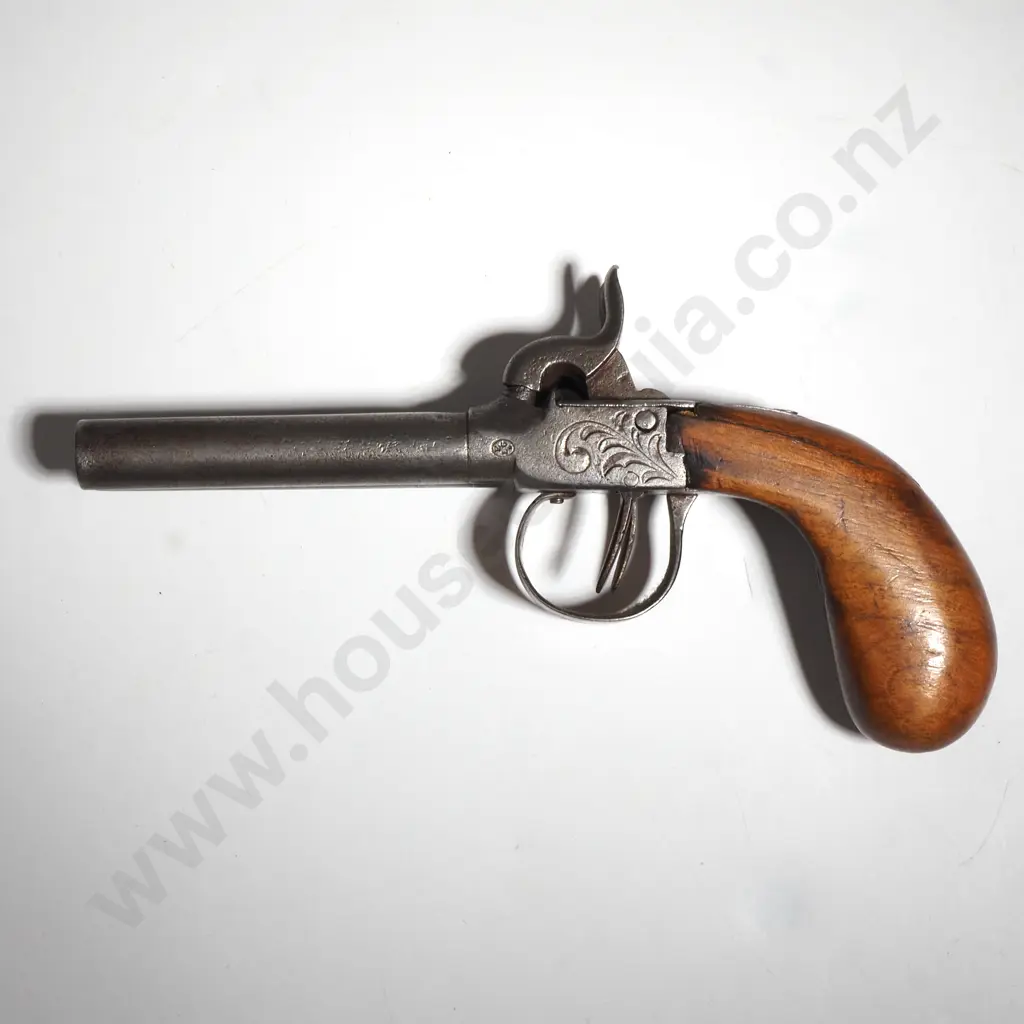 Antique Double Barrel Belgian Pocket Pistol Image 1++